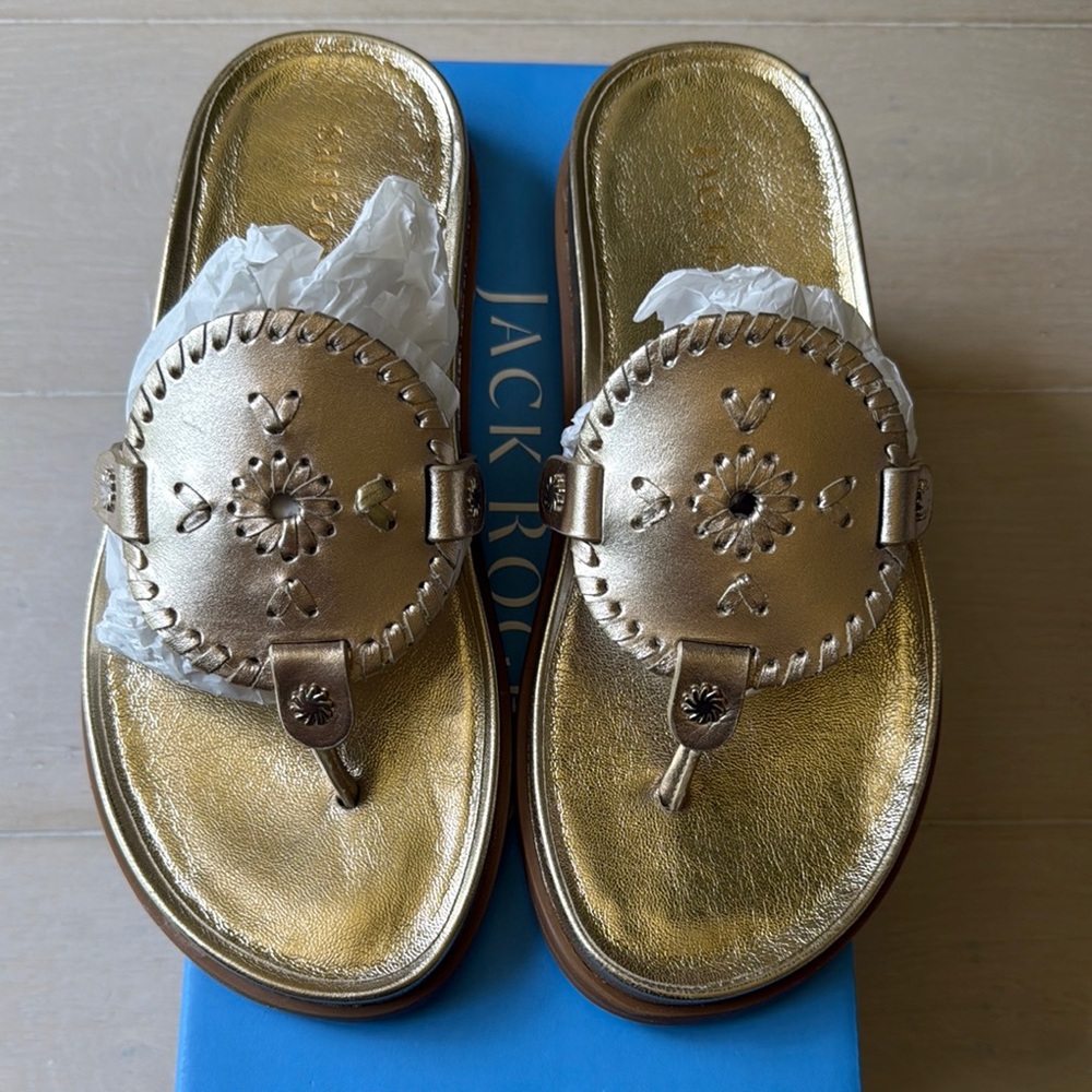 Gold Leather Sandals